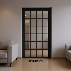 Puerta Corredera de Aluminio con Vidrio ESG Negro, 40.2x80.7 Pulgadas, Modelo D0100H7CT26, Diseño Interior Moderno - Product Image 2