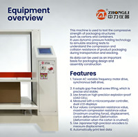 Testeur de compression de carton ISO2872 ASTM D642, machine d'essai de résistance à la compression des boîtes en carton, équipement