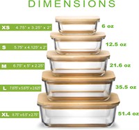 Cuisine personnalisée Réfrigérateur à micro-ondes Récipient moderne pour aliments en verre avec couvercles à pression facile Boîte à lunch en verre avec couvercle en bambou