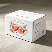 Boîte en carton ondulé blanc imprimée numériquement sur mesure, production en 72h, pour l'expédition de l'agneau frais, emballage imperméable