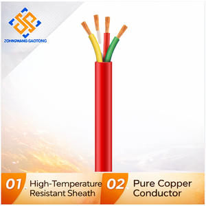 Câble flexible haute température pour le câblage de machines-outils, fours et chauffages, 4x2,5 mm², en caoutchouc silicone, fourniture OEM d'usine, stable - Product Image 1