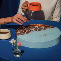 Boîtes cadeaux de luxe vides pour chocolats, personnalisées, demi-rondes, rotatives, pour baklava, truffes au chocolat, inserts de boîte en grille, Ramadan