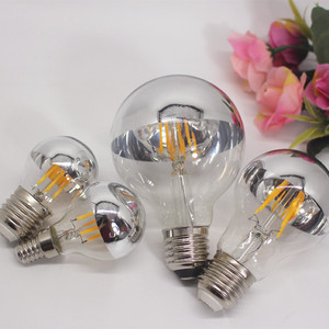 Led Filament Bulb A60 E27 220V Decorative <b>Light</b> Source Mirror Reflector Silver Finish Hotel Lighting - Product Image 2