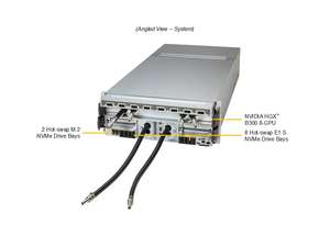 AS-4126GS-NB3RT-LCC 4U เซิร์ฟเวอร์แบบแร็คแบบเปลือย (Barebone) รองรับ DDR5 ECC NVMe แบบ Hot Swap สองซ็อกเก็ต สำหรับ Multi GPU AI Deep Learning HPC แบบกำหนดเองได้ - Product Image 1