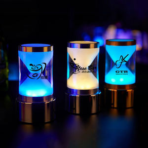 RGB LED Hourglass <b>Table</b> <b>Lamp</b>-Rechargeable <b>Battery</b> Wireless Ambient Lighting for Commercial & Home Decor - Product Image 3
