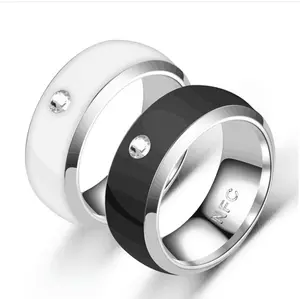 European and American fashion explosion nfc ring mobile phones access control products stainless steel ring with Zircon