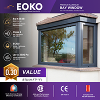 Fenêtre EOKO moderne en aluminium à baie et à arche avec verre isolant Low-E, insonorisée, design multi-panneaux pour projets de rénovation de villas