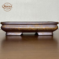 Grand pot à bonsaï rectangulaire rétro non émaillé, respirant, sculpté à la main, en argile violette de Yixing, décoratif, écologique, pour la maison