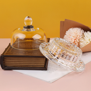 Fresh and Creative Round Candy Cup Diamond <strong>Lemon</strong> Cover with Lid Snack <strong>Jar</strong> Transparent Dustproof Dessert Dish - Product Image 4