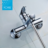 Robinet de salle de bain mural chromé Momali Sortie bidirectionnelle Robinet mitigeur chromé en céramique polie Spray de massage de pluie certifié CE