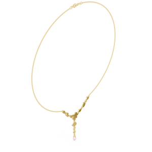 Nuevo Diseño de Collar Lariat en Forma de Y con Diamantes Marquise y Flor, con Colgante de Gema en Forma de Pera, para Aniversario y Bodas - Product Image 4