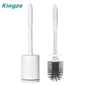Usine fournir des accessoires de Salle De Bain de nettoyage de silicone brosse de toilette et support - Product Image 1