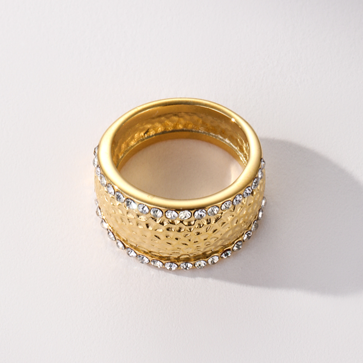 scarf ring gold hammered