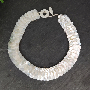 थोक मूल्य ग्रीष्मकालीन गहने समुद्र तट शैली की प्राकृतिक माँ, महिलाओं के लिए सफेद शेल बीड नेकलेस नेकलेस - Product Image 3