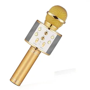 Nieuwe Aankomst Thuis Feest Ws858 Karaoke Draadloze Microfoon Handheld Bt WS-858 Microfoon Met Bt Speaker Mic Radio Mode