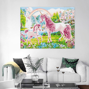 <span class=keywords><strong>Peinture</strong></span> à l'huile par numéros toile <span class=keywords><strong>peinture</strong></span> mère et enfant licornes peint à la main décor à la maison <span class=keywords><strong>peinture</strong></span> par numéro moderne mur Art cadeau - Product Image 5