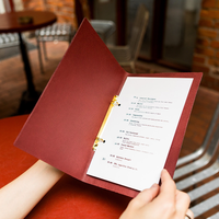 Porte-menu créatif en cuir PU A5 avec élastique, couverture de menu vintage, porte-menu élégant pour café, restaurant et hôtel
