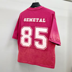 OEM personalizado de algodón personalizado camiseta Unisex de gran tamaño bordado Streetwear camiseta ácido lavado pesado camiseta para hombres - Product Image 6