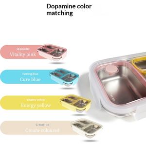 Lonchera Dividida <span class=keywords><strong>de</strong></span> Acero Inoxidable 316 con 3 Compartimentos, a Prueba <span class=keywords><strong>de</strong></span> Fugas, <span class=keywords><strong>de</strong></span> Grado Alimenticio, No Tóxica, Fácil <span class=keywords><strong>de</strong></span> Limpiar, para Niños, Adultos y la Escuela - Product Image 3