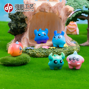 Figuras de Monstruos de Dibujos Animados en Miniatura, Decoraciones de Resina para Escritorio y Coche - Product Image 1