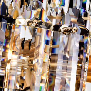 Lustres en cristal longs de luxe d'escalier de pièce de villa légère suspendue moderne pour de hauts plafonds - Product Image 6