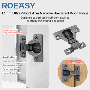 Charnière <span class=keywords><strong>à</strong></span> bras ultra-court <span class=keywords><strong>à</strong></span> bordure étroite amortissement hydraulique panneau latéral étroit pour porte d'armoire électrique <span class=keywords><strong>peu</strong></span> <span class=keywords><strong>profonde</strong></span> <span class=keywords><strong>à</strong></span> fermeture douce - Product Image 3
