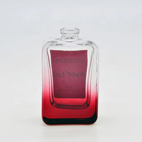 Nouveauté, magnifique flacon de parfum carré rouge en verre de 30 ml avec bouchon en résine