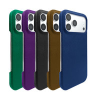 Étui de téléphone en cuir PU texturé de qualité supérieure pour iPhone 17 Pro Max - Coque de protection intégrale fine, légère, souple, anti-chute et antichoc