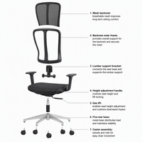 Chaise de bureau ergonomique bon marché en maille pour bureau d'ordinateur