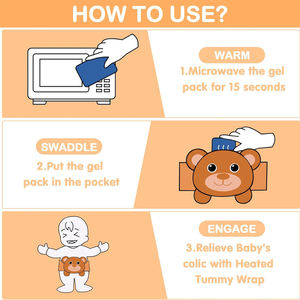 Faja Terapéutica Fría/Caliente para Alivio de Cólicos y Gases del Bebé, Envoltura Abdominal para Estómago Enfadado, Hinchazón y Alivio del Estrés - Product Image 6