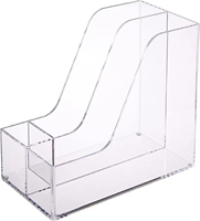 Caja de almacenamiento de archivos de oficina multifuncional de acrílico transparente Administrador de archivos de escritorio de acrílico Estante de archivos de plástico