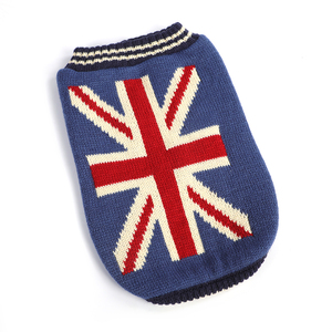 Premium French Bulldog Winter Dog Sweater Bulky Fit Eco-Friendly <strong>Union</strong> <strong>Jack</strong> Knitwear Warm British Flag Pattern Puppy <strong>Clothes</strong> - Product Image 4