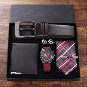 Drioshipping - Conjunto de Reloj de Cuarzo Casual y Versátil para Hombre, con Correa, Cartera, Puños y Corbata (5 Piezas), Set de Regalo - Product Image 3