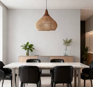 Lampadario Rotondo in Rattan Fatto a Mano, Illuminazione per <span class=keywords><strong>Cucina</strong></span> e Sala da Pranzo, Design <span class=keywords><strong>Moderno</strong></span> per <span class=keywords><strong>Soggiorno</strong></span>, Camera da Letto e Ristorante - Product Image 3