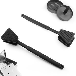 BQ-6138 Brosse de nettoyage multifonctionnelle en acier inoxydable pour barbecue avec long manche pour camping et barbecue au charbon de bois à domicile - Product Image 3