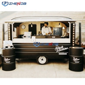 รถพ่วงขายอาหารเคลื่อนที่ไฟฟ้าสแตนเลส 4 ล้อ Zhenda Unique Black Coffee พร้อมห้องครัวและที่นั่งรับประทานอาหาร รับประกัน 1 ปี - Product Image 5