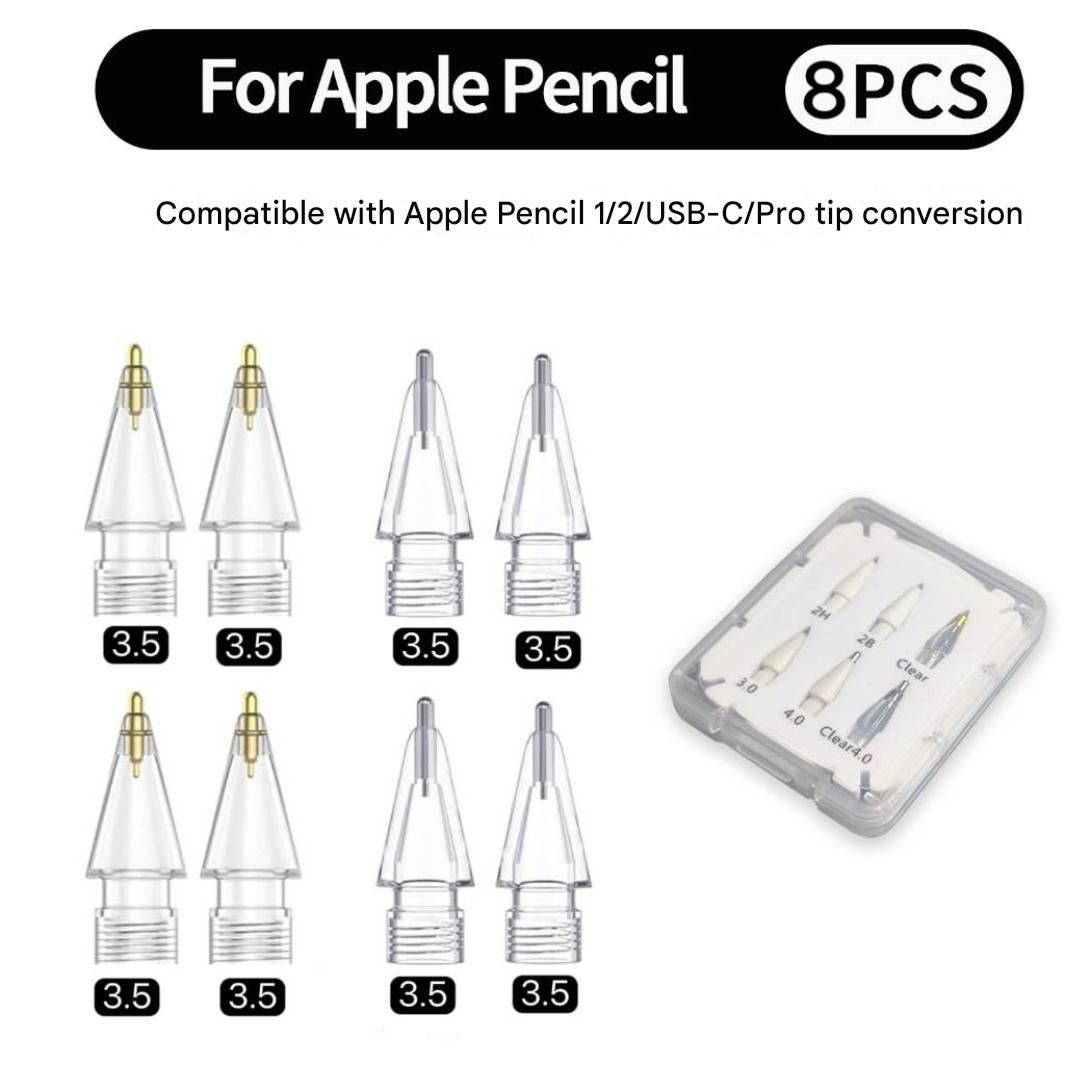 Ensemble de 8 embouts transparents [3,5 mm pointe dorée *4 + 3,5 mm pointe argentée *4]