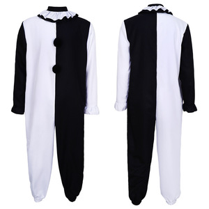 Disfraz de Payaso, Mono Blanco y Negro, Traje Completo para Halloween, Actuaciones Escénicas, Talla Adulto, 14 Años o Más - Product Image 1