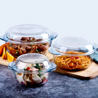 Ensemble de casseroles en verre borosilicate résistant à la chaleur, compatible avec les plaques à induction, fabrication directe d'usine, pot à soupe classique, ustensiles de cuisine