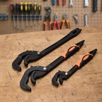 Clé universelle clé à tuyau ensemble de clés à fourche en acier à haute teneur en carbone Snap N Grip Tool Plombier Multi Hand Tool