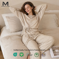 Ensemble de détente luxueux double face en Lyocell avec cordon de serrage pour femme, haut oversize et pantalon large, prêt pour le brunch, intérieur/extérieur SOFT17