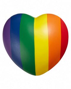 Rainbow Heart Shaped Anti Ball Custom Color Logo Print <b>Cheap</b> Pu <b>Foam</b> Stress Balls - Product Image 1
