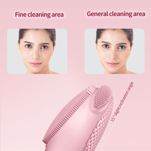 <span class=keywords><strong>Brosse</strong></span> <span class=keywords><strong>nettoyante</strong></span> faciale électrique portable en silicone étanche avec vibration pour un nettoyage en profondeur des pores et une exfoliation pour les soins de la peau - Product Image 3