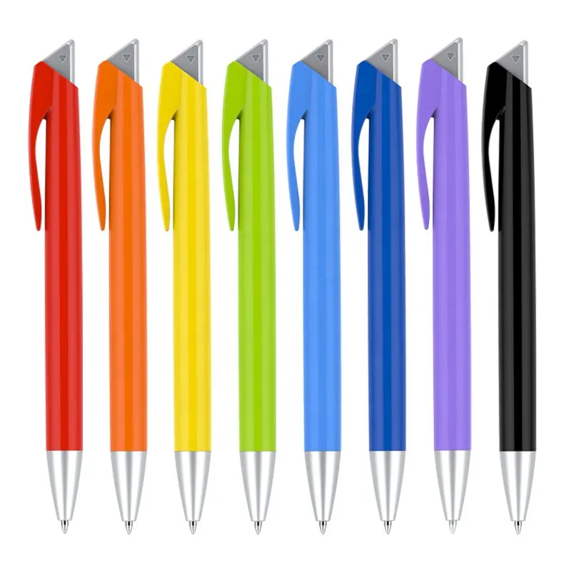 Più colori scegliere il tipo di plastica pubblicità penna a sfera con 1.0 millimetri nero e blu inchiostro per regali aziendali