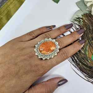 Oyster Copper <b>Turquoise</b> <b>Ring</b> 925 Sterling Silver <b>Ring</b>, Handmade <b>Ring</b>, Oval Gemstone <b>Ring</b>, Statement <b>Ring</b> - Product Image 3