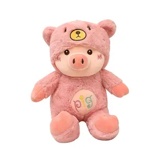 DL31008 sıcak satış özel yüksek kalite yumuşak Plushie domuz tasarım hayvan pembe Piggy tavşan fare dolması peluş oyuncak