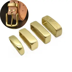 30mm/35mm/40mm Solid Brass Metal Belt Buckle Accessories Ribbon Slider Belt Loop and Keeper Copper Belt Ring Buckle