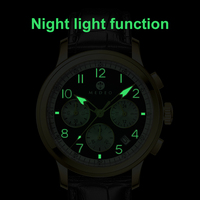 Montre-bracelet de luxe pour homme, thème Mission Spatiale Lune, Chronographe Lumineux, Montre Décontractée Tendance, Bracelet en Cuir, Montres à Quartz pour Hommes
