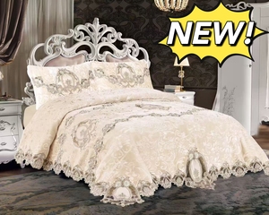 LILIANNA Nouvelle conception Ensemble <span class=keywords><strong>de</strong></span> <span class=keywords><strong>housse</strong></span> <span class=keywords><strong>de</strong></span> <span class=keywords><strong>couette</strong></span> King Size 3 pièces, broderie en dentelle <span class=keywords><strong>haut</strong></span> <span class=keywords><strong>de</strong></span> <span class=keywords><strong>gamme</strong></span>, avec taies d'oreiller, literie en promotion - Product Image 1