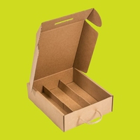 Boîtes en carton ondulé personnalisées avec logo en relief, pour 3 bouteilles de vin ou de bière, transportables, recyclables et écologiques